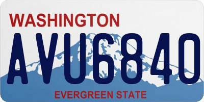 WA license plate AVU6840