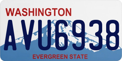 WA license plate AVU6938