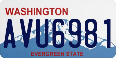 WA license plate AVU6981