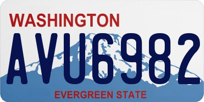 WA license plate AVU6982