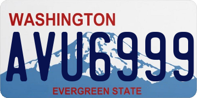 WA license plate AVU6999