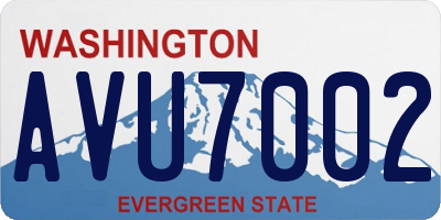 WA license plate AVU7002