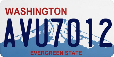 WA license plate AVU7012
