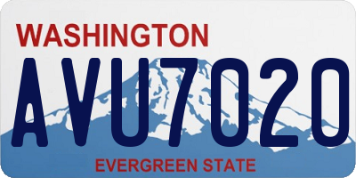 WA license plate AVU7020