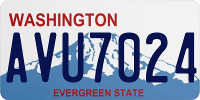 WA license plate AVU7024