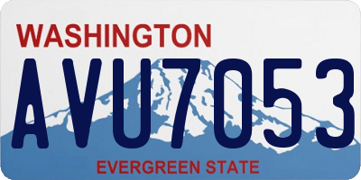 WA license plate AVU7053