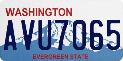 WA license plate AVU7065