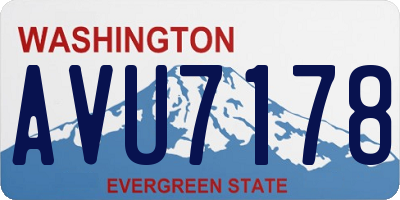 WA license plate AVU7178