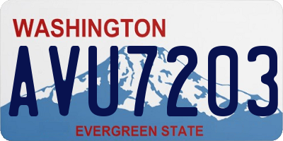 WA license plate AVU7203