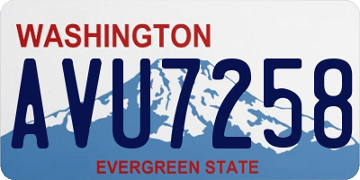 WA license plate AVU7258
