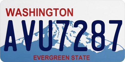 WA license plate AVU7287