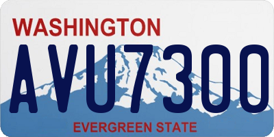 WA license plate AVU7300