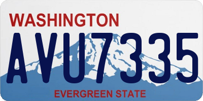WA license plate AVU7335