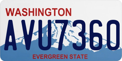 WA license plate AVU7360