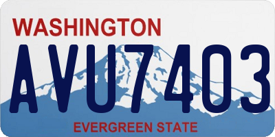 WA license plate AVU7403