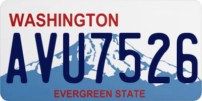 WA license plate AVU7526