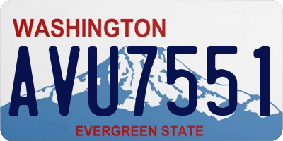 WA license plate AVU7551