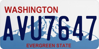 WA license plate AVU7647