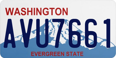 WA license plate AVU7661