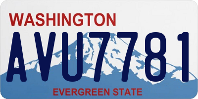 WA license plate AVU7781