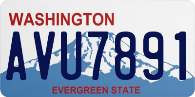 WA license plate AVU7891