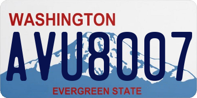 WA license plate AVU8007
