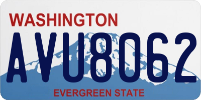 WA license plate AVU8062