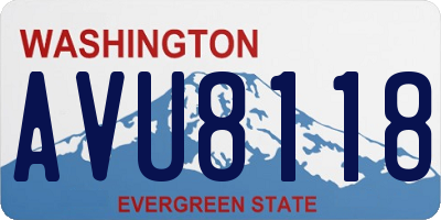 WA license plate AVU8118