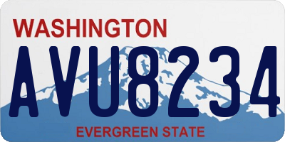 WA license plate AVU8234