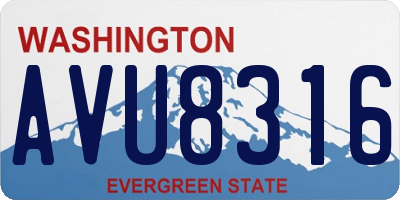 WA license plate AVU8316