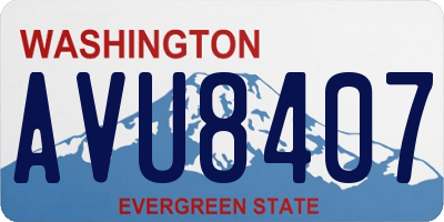 WA license plate AVU8407