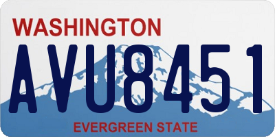 WA license plate AVU8451