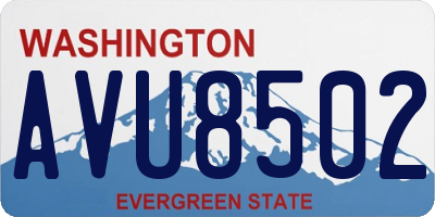 WA license plate AVU8502