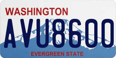 WA license plate AVU8600