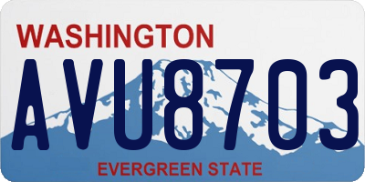WA license plate AVU8703