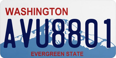 WA license plate AVU8801