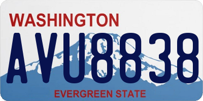 WA license plate AVU8838