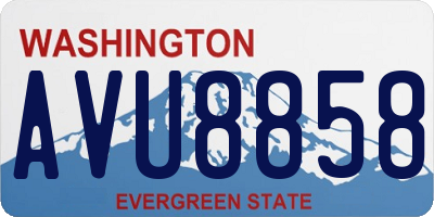 WA license plate AVU8858