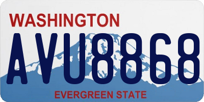 WA license plate AVU8868