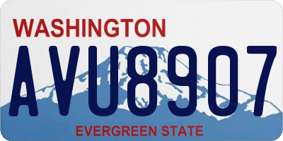 WA license plate AVU8907