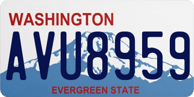 WA license plate AVU8959