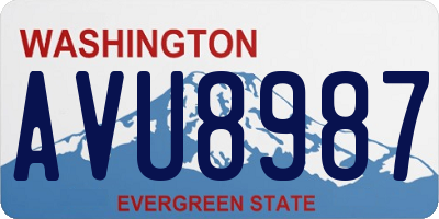 WA license plate AVU8987
