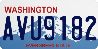 WA license plate AVU9182