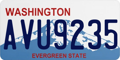 WA license plate AVU9235