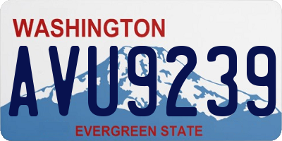WA license plate AVU9239