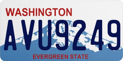 WA license plate AVU9249