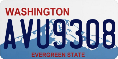 WA license plate AVU9308