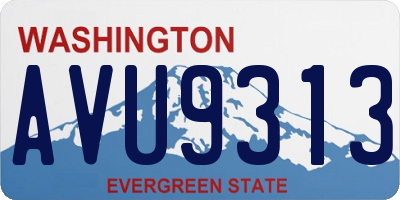 WA license plate AVU9313