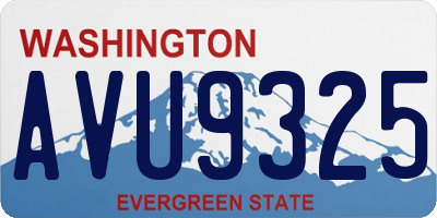 WA license plate AVU9325