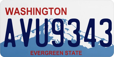 WA license plate AVU9343